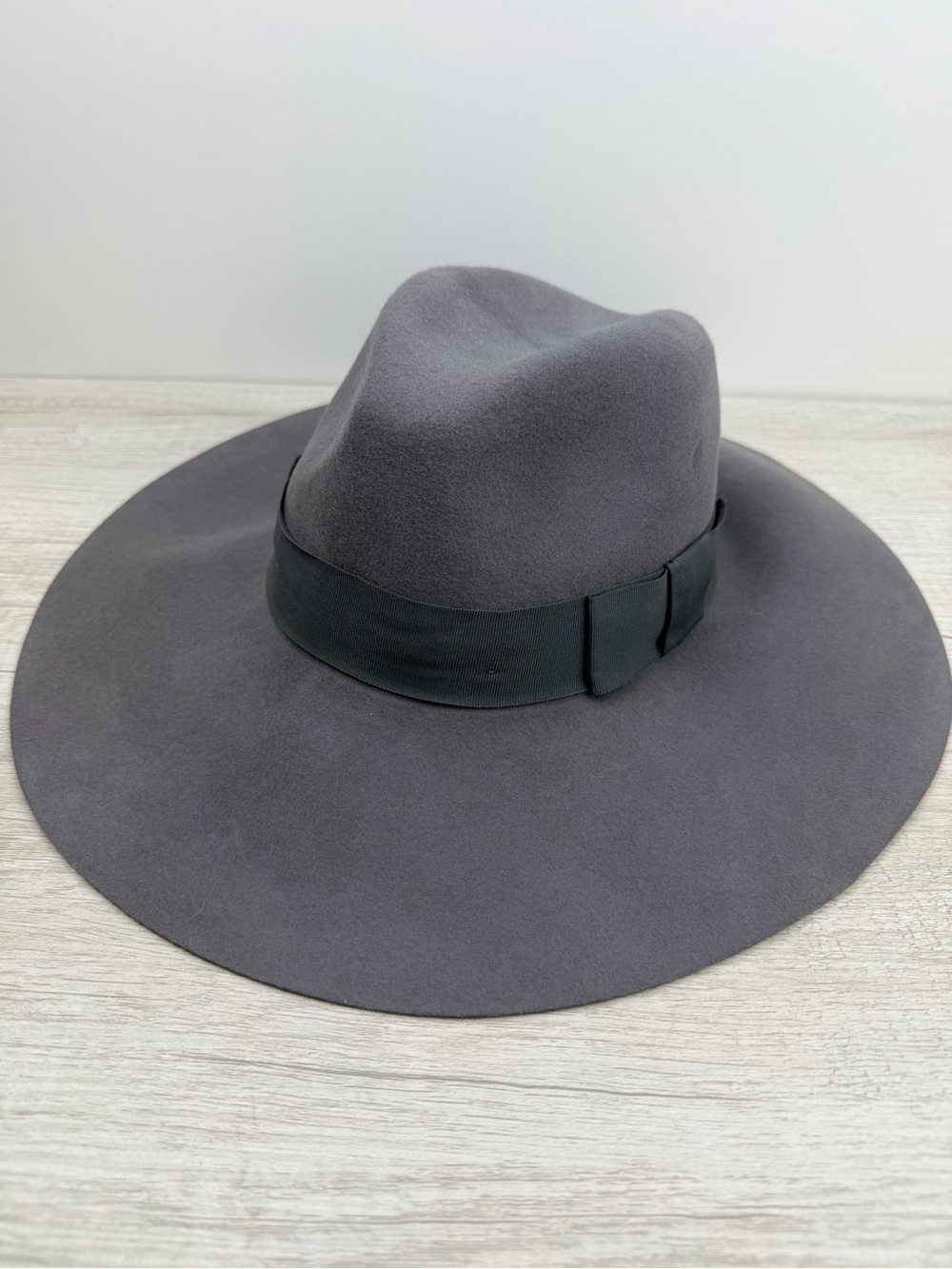Brixton Wide Brim Felt Hat Gray Medium 58cm Rancher Fedora